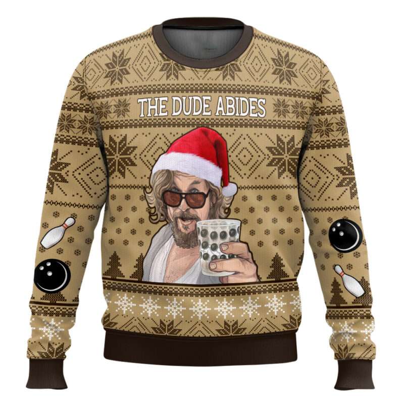 The Big Lebowski The Dude Abides Cute Christmas Gift Ugly Christmas Sweater