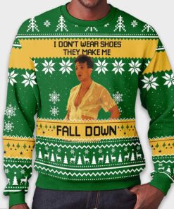 Alternative view of The Birdcage Agador Spartacus I Don't Wear Shoes They Make Me Fall Down Ugly Christmas Sweater