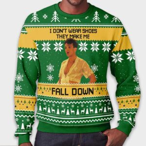 Alternative view of The Birdcage Agador Spartacus I Don't Wear Shoes They Make Me Fall Down Ugly Christmas Sweater