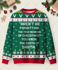 The Birth Of Santa Ugly Christmas Fuzzy Fleece Sweatshirt
