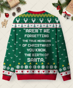 Alternative view of The Birth Of Santa Ugly Christmas Fuzzy Fleece Sweatshirt