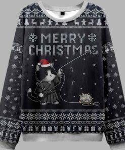 Alternative view of The Cat's Christmas String Pull Ugly Christmas Sweater