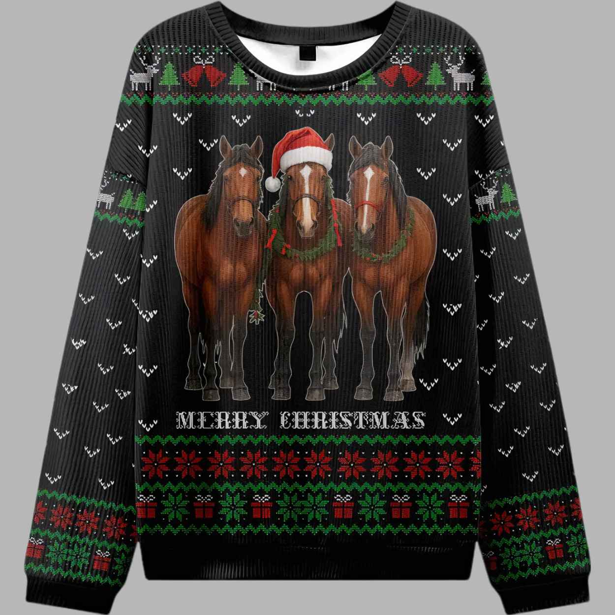The Christmas Horse Is Looking At You Ugly Christmas Sweater - gullprint.com
