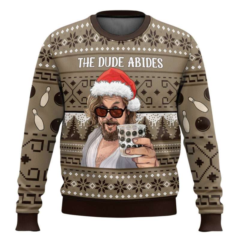 The Dude Abides The Big Lebowski Ugly Christmas Sweater