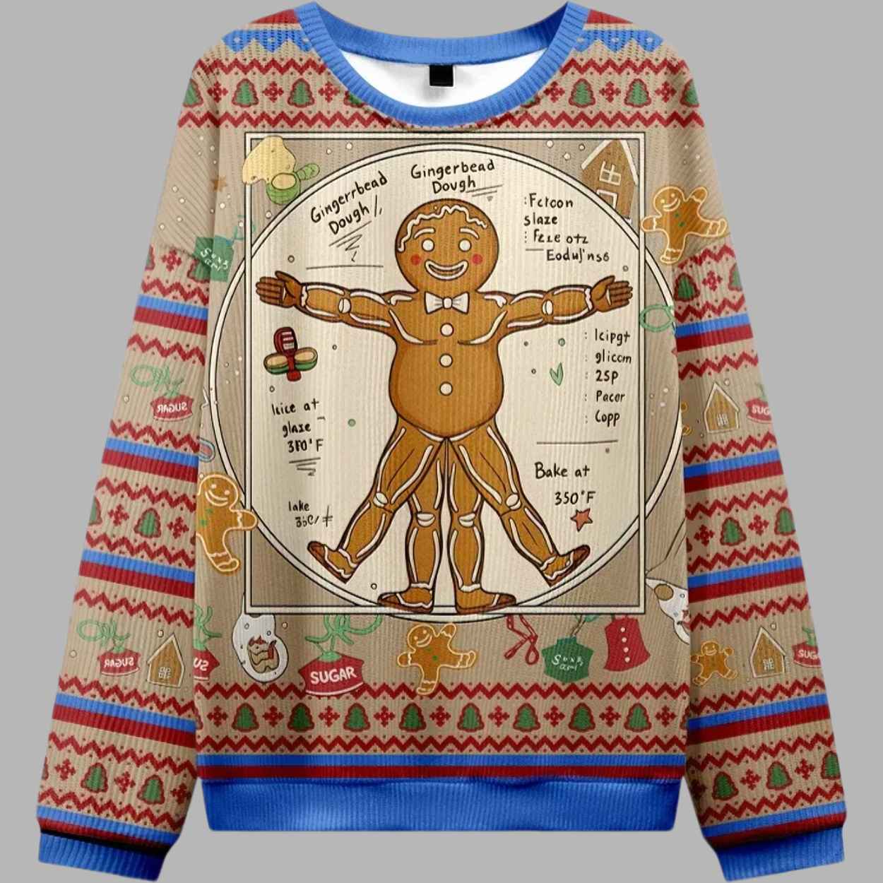 The Gingerbread Man Christmas Ugly Sweater - gullprint.com