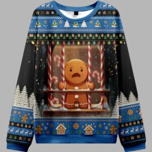 The Gingerbread Man Is Watching You In Prison Christmas Ugly Sweater - gullprint.com
