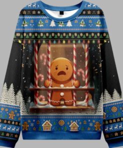 Alternative view of The Gingerbread Man Is Watching You In Prison Christmas Ugly Sweater
