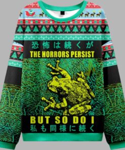 Alternative view of The Horrors Persist Frog Christmas Ugly Sweater