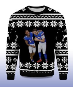 Alternative view of The Josh Allen and Stefon Diggs Bills 2025 Ugly Sweater