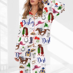 The Kentucky Derby Satin Pajama Set For Women