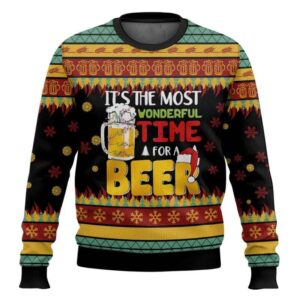 The Most Wonderful Time For A Beer Ugly Christmas Sweater