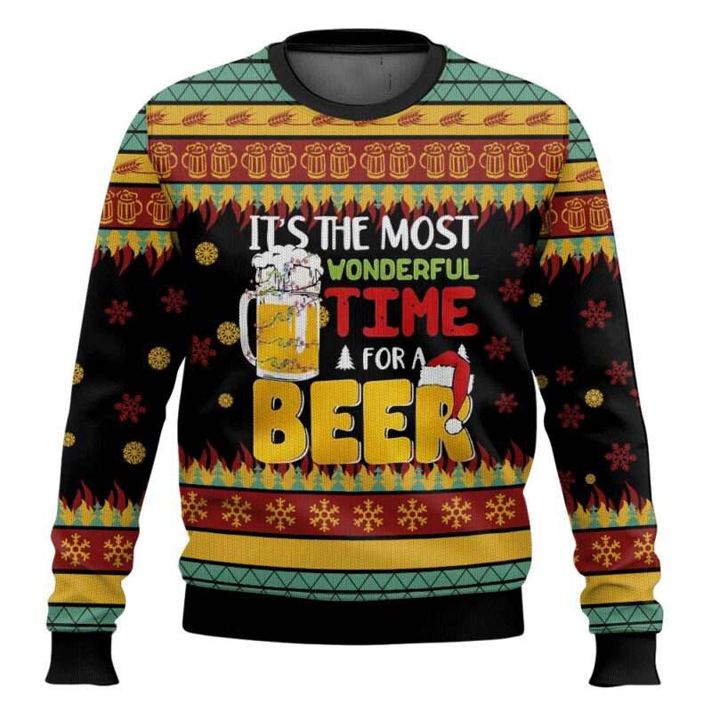 The Most Wonderful Time For A Beer Ugly Christmas Sweater