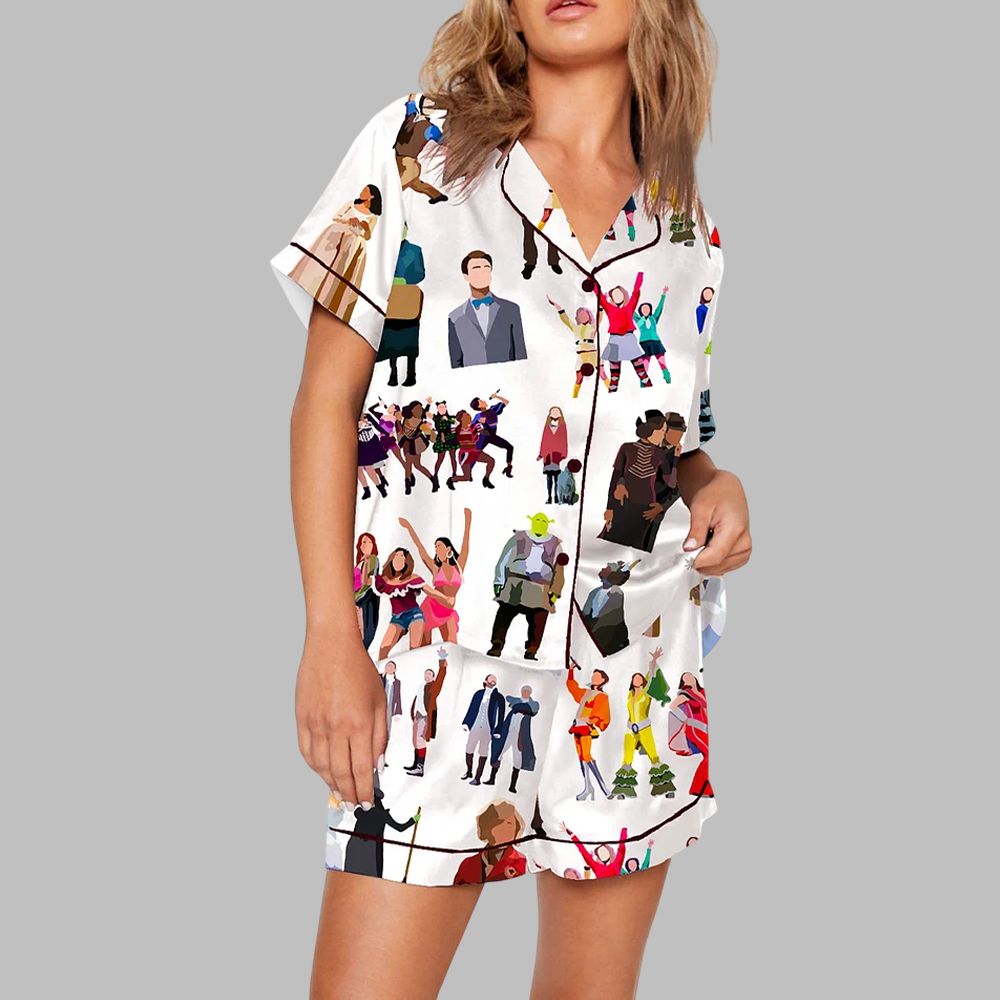 The Musical Inspired Characters Print Pajama Set