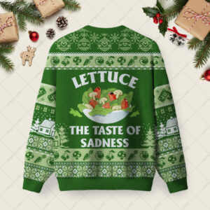 Alternative view of The Taste Of Sadness Ugly Christmas Fuzzy Fleece Sweatshirt