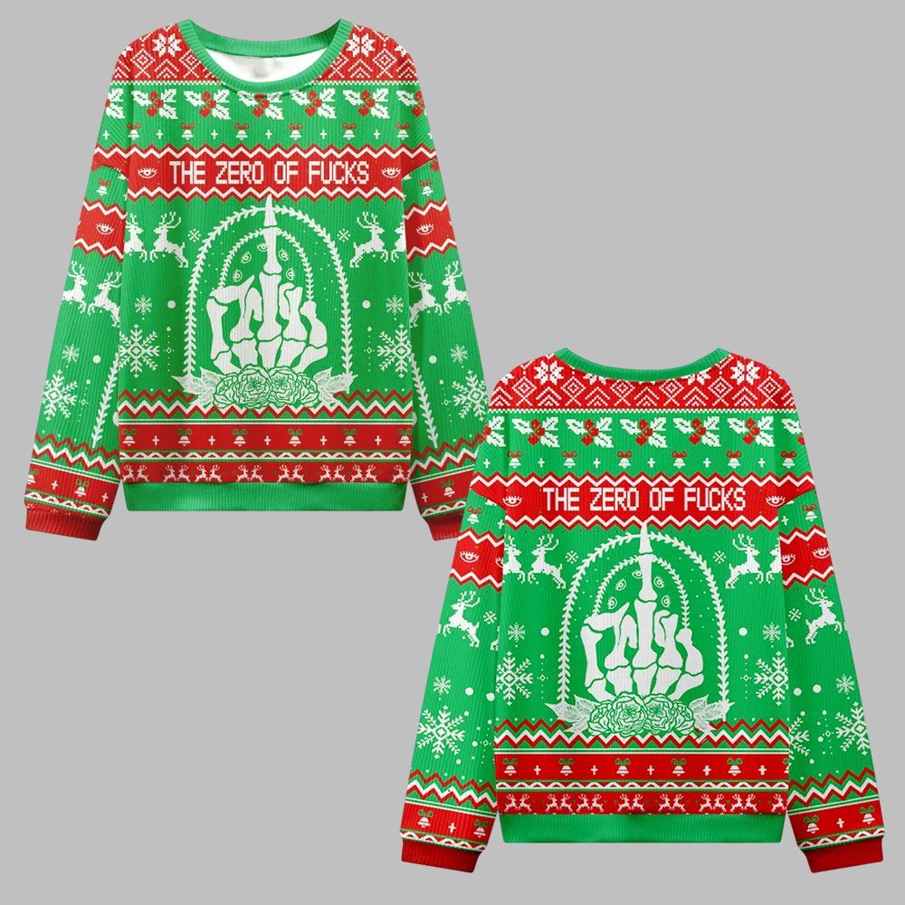 The Zero Of Fucks Tarot Ugly Christmas Sweater - Grishko.com