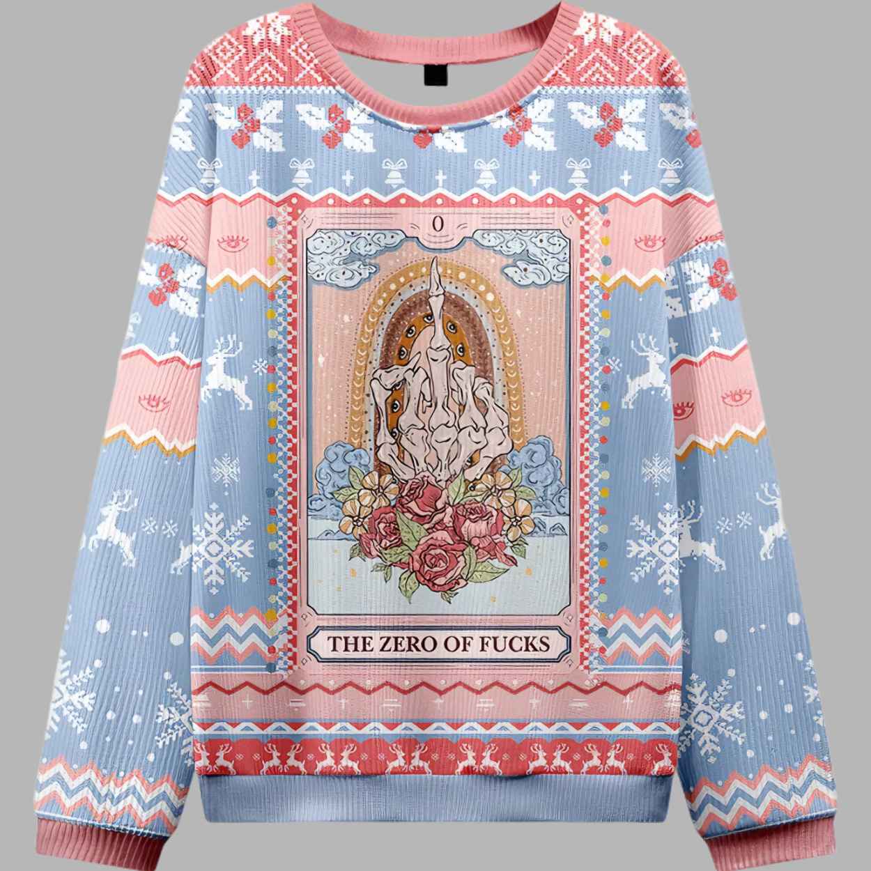 The Zero Of Fucks Tarot Ugly Christmas Sweater - gullprint.com