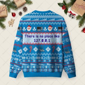 Alternative view of There Is No Place Like Ugly Christmas Fuzzy Fleece Sweatshirt
