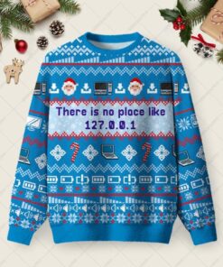 There Is No Place Like Ugly Christmas Fuzzy Fleece Sweatshirt