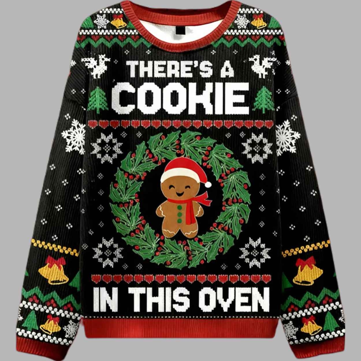 There's A Cookie In This Oven Ugly Christmas Sweater - gullprint.com