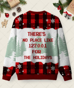 Alternative view of There's No Place Like 127.0.0.1 Ugly Christmas Fuzzy Fleece Sweatshirt