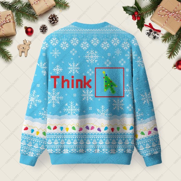 Alternative view of Think Ugly Christmas Fuzzy Fleece Sweatshirt