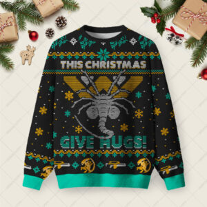 This Christmas Give Hugs Ugly Christmas Fuzzy Fleece Sweatshirt