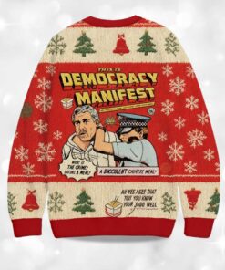 Alternative view of This is Democracy Manifest Christmas Ugly Sweater
