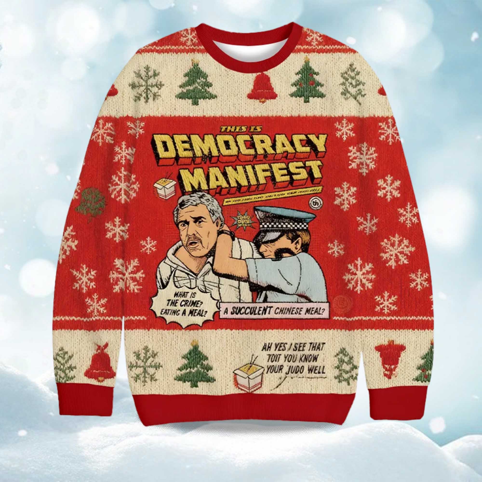 This is Democracy Manifest Christmas Ugly Sweater