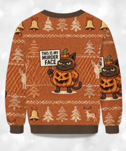 Alternative view of This Is My Murder Face Christmas Ugly Sweater