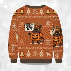 Alternative view of This Is My Murder Face Christmas Ugly Sweater