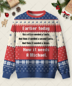 This Office Needed A Santa Ugly Christmas Fuzzy Fleece Sweatshirt