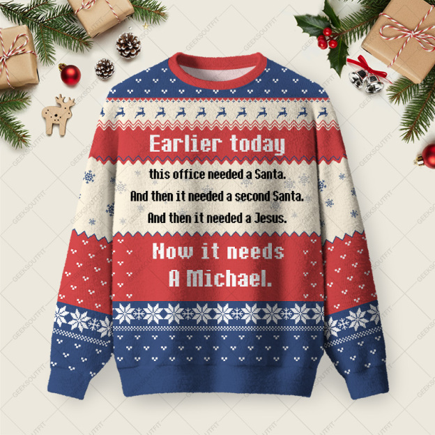 This Office Needed A Santa Ugly Christmas Fuzzy Fleece Sweatshirt