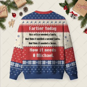 Alternative view of This Office Needed A Santa Ugly Christmas Fuzzy Fleece Sweatshirt