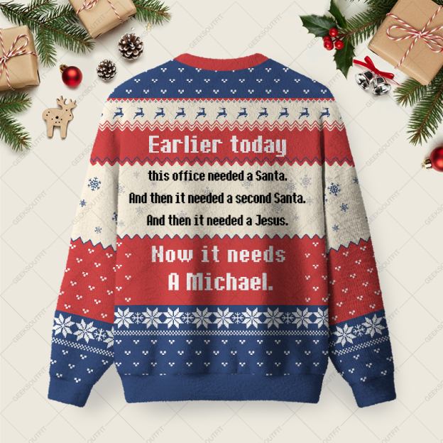 Alternative view of This Office Needed A Santa Ugly Christmas Fuzzy Fleece Sweatshirt