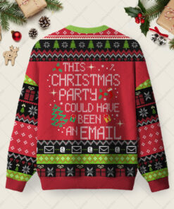 Alternative view of This Party Could Have Been an Email Ugly Christmas Fuzzy Fleece Sweatshirt