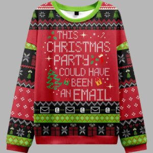 Alternative view of This Party Could Have Been an Email Ugly Christmas Sweater - gullprint.com