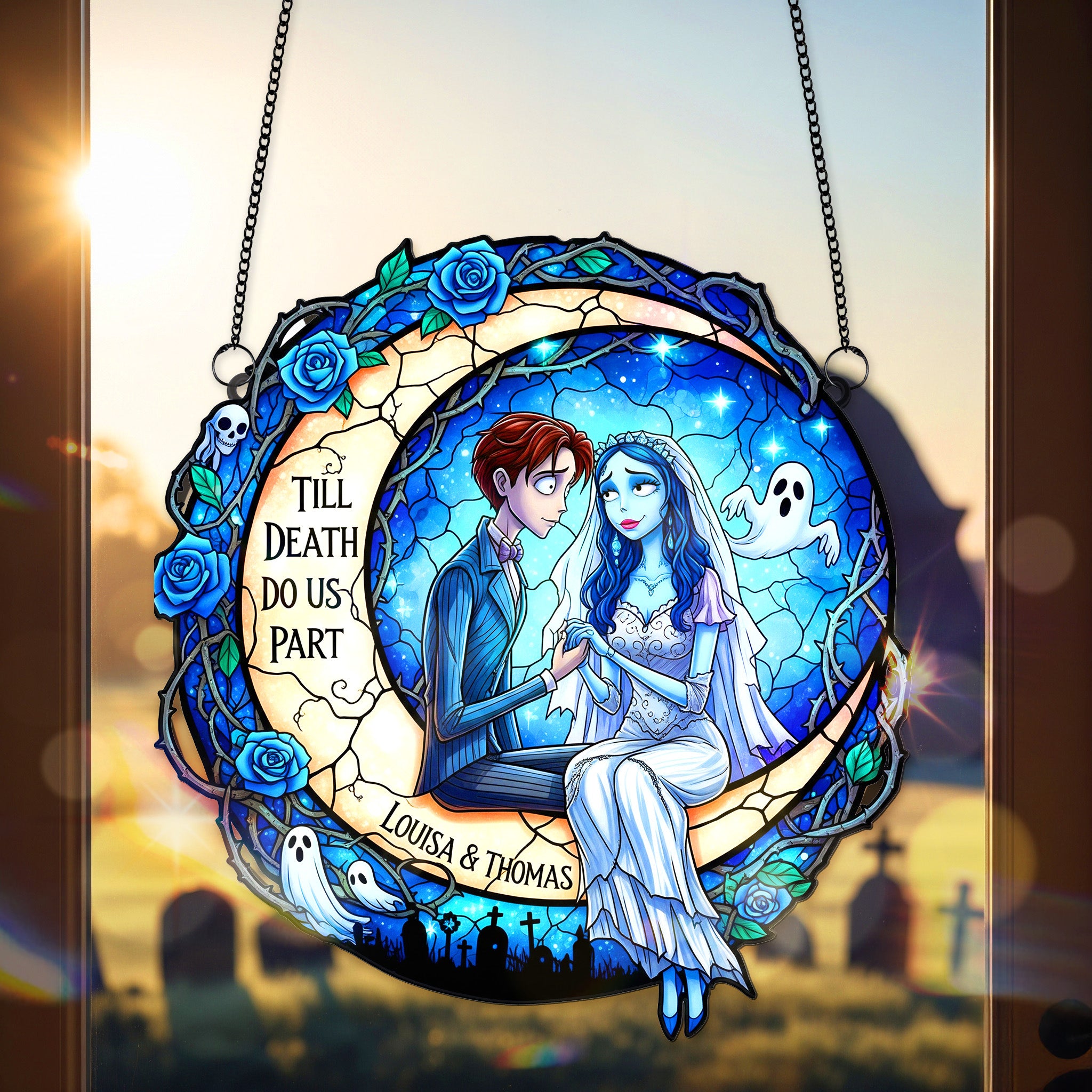 Alternative view of Till Death Do Us Part Suncatcher Ornament Personalized Gifts For Couple 05HUMG080825