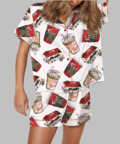 Tim Coffee Satin Pajama Set