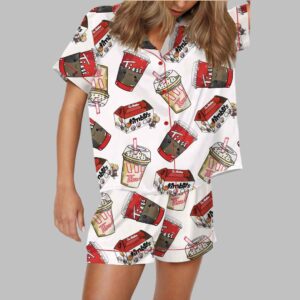 Tim Coffee Satin Pajama Set