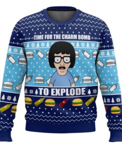 Time For The Charm Bomb To Explore Bob's Burgers Ugly Christmas Sweater