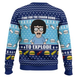 Alternative view of Time For The Charm Bomb To Explore Bob's Burgers Ugly Christmas Sweater