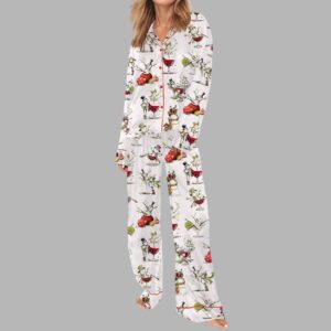 Alternative view of Tipsy Snowman Silky Satin Pajama Set