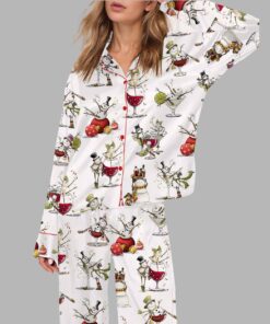 Tipsy Snowman Silky Satin Pajama Set