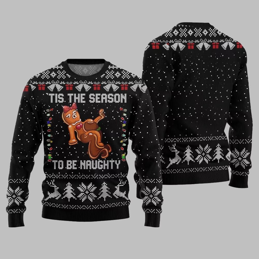 Tis The Season To Be Naughty Ugly Sweater Christmas 2025 - Grishko.com