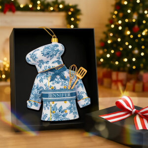 Toile de Jouy Christmas Ornament - Personalized Gift for Chefs 03pgqn181025