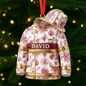 Toile de Jouy Firefighter Ornament - Personalized Gifts For Firefighter 02pgti101025