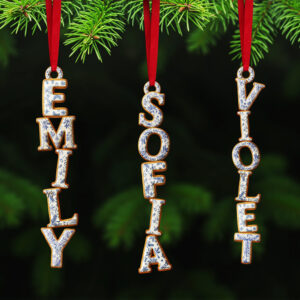 Toile de Jouy Gingerbread Alphabet Acrylic Ornament, Personalized Gifts For Christmas 03pgta251025