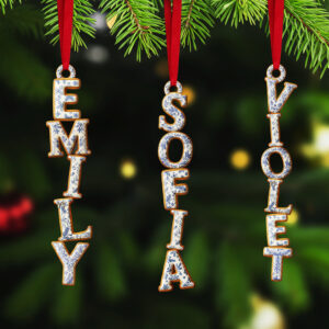Alternative view of Toile de Jouy Gingerbread Alphabet Acrylic Ornament, Personalized Gifts For Christmas 03pgta251025