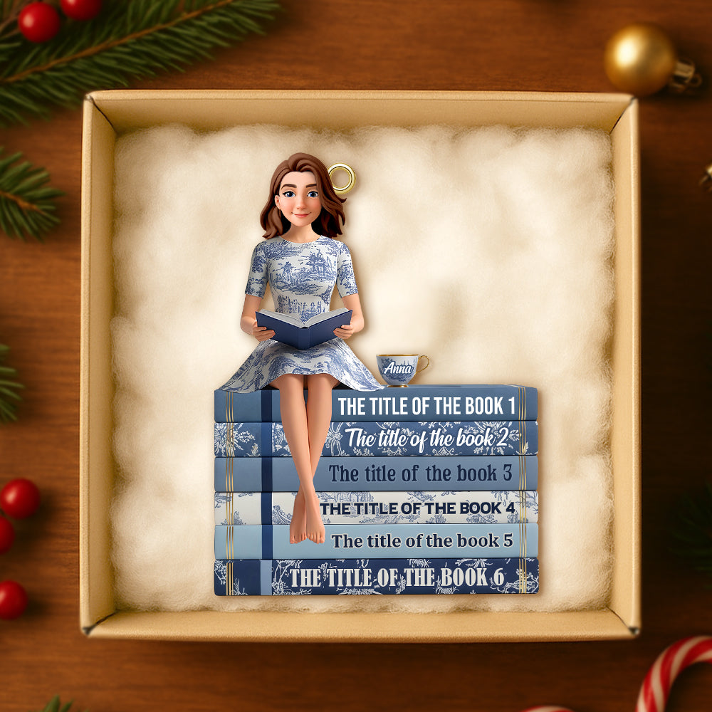 Toile de Jouy Reading Girl Christmas Ornament Personalized Gifts For Book Lovers 01ohtn041125 - Image 3