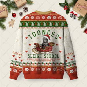 Alternative view of Toonces Sleigh School Christmas Fuzzy Fleece Sweatshirt
